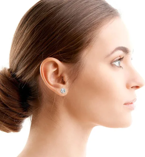Miniatura 2 de Aretes para mujer, regalos para esposa y mamá, aretes de moissanita de 0.6 quilates y 3 quilates, regalo de joyería de aniversario para esposa
