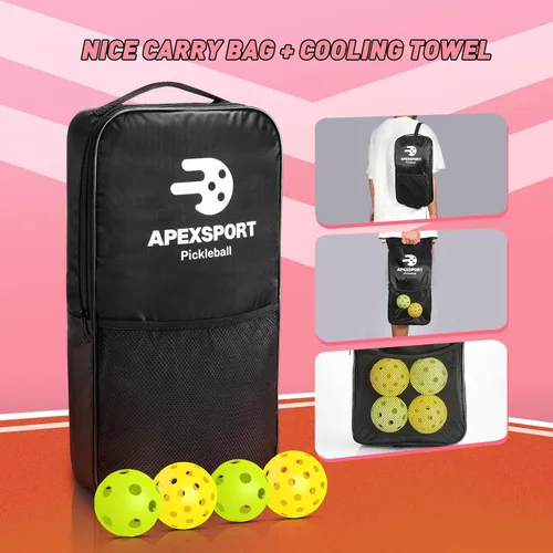 Miniatura 6 de Pickleball Paddles Set of 2/4, USAPA Approved Lightweight Fiberglass Pickleball Set with 4 Pickleballs, 1 Pickleball Sling Bag, Pickleball Gifts for