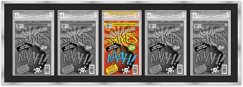 Miniatura 132 de Marco de cómic negro con alfombrilla negra para cómics de la Edad Dorada