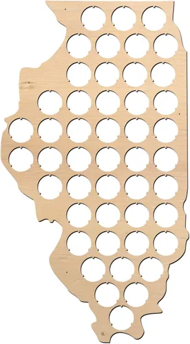 Miniatura 8 de All States Beer Cap Map Connecticut – 16 x 12 pulgadas – 56 tapas – Connecticut Beer Cap Holder – Madera contrachapada de abedul