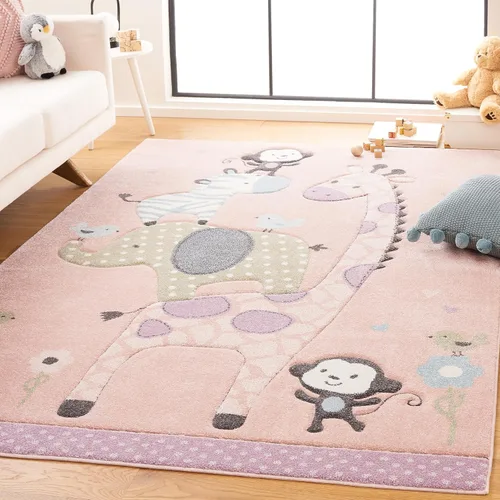 Miniatura 12 de SAFAVIEH Carousel Kids Collection - Alfombra decorativa de 2 x 3 pies, color marfil, diseño animal, no desprende pelusa y de fácil cuidado, ideal