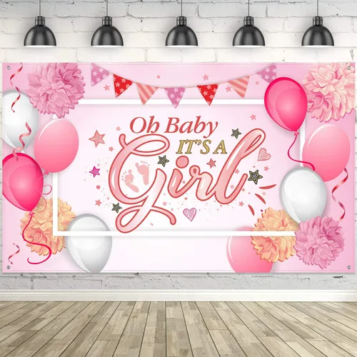 Miniatura 7 de Decoraciones para fiestas de baby shower Blulu, fondo grande de tela durable para fiestas de baby shower, fondo para cabina de fotos para fiestas