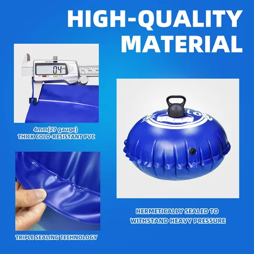 Miniatura 3 de Almohadas de piscina de 4 x 4 pies para piscina sobre el suelo, kit de cierre de invierno para cubierta de piscina de invierno, extra duraderas