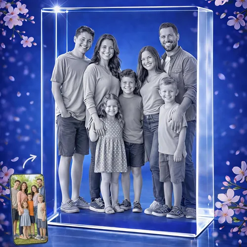 Miniatura 9 de STRONGUS Regalo de Navidad con foto de cristal 3D, imagen grabada personalizada en cristal, recuerdo único de vacaciones para papá, mamá, él, ella