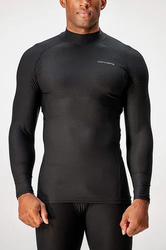 Miniatura 7 de DEVOPS Paquete de 3 camisas de compresión atléticas de manga larga con cuello alto para hombre