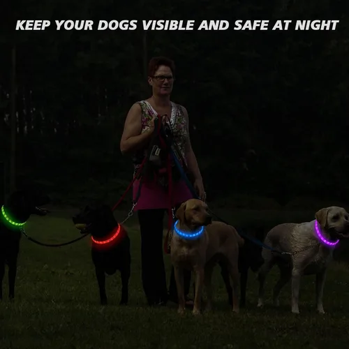 Miniatura 2 de Collar para perro LED multicolor, collar para perro recargable con 7 colores de luz intermitente, luces para perros que hacen que las mascotas sean