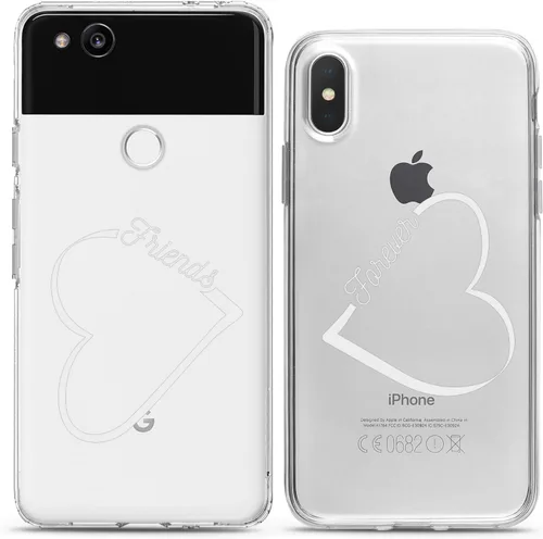 Miniatura 12 de Fundas a juego para parejas compatibles con Google Pixel 7 6a Pro 5 XL 5a 4a 5G 2 XL 3 XL 3a XL 4 regalo transparente lindo dinosaurio divertido