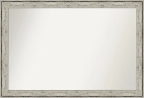 Miniatura 530 de Amanti Art Espejo de baño plateado para sobre fregadero, 28 x 47 pulgadas, espejo rectangular de plata imperial, marco de madera tradicional de gran