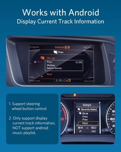 Miniatura 6 de INVERY Adaptador Airdual Bluetooth 5.0 aptX-HD compatible con Audi MMI 3G AMI Music Interface, Audi Symphony, Audi Concert, VW MDI, Mercedes Media