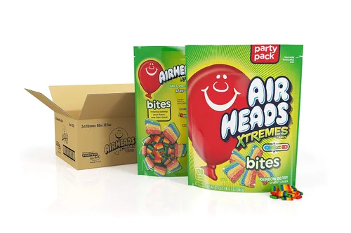 Miniatura 16 de Airheads Dulces, Xtremes Bites Sweet and Sour, Rainbow Berry, fiesta, concesiones, oficina, no se derriten, 2 onzas (paquete a granel de 18)