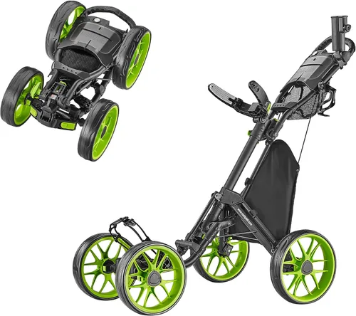 CaddyTek - Carrito de golf con 4 ruedas, Caddy Cruiser One versión 8 1, plegable con un clic, ligero, carrito de caddie, compacto, fácil de abrir