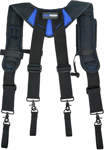 Miniatura 4 de MELOTOUGH Tirantes Magnéticos para Cinturón de Herramientas con Pulsera Magnética de Muñeca para Cinturón de Trabajo Tirantes Acolchados de Azul