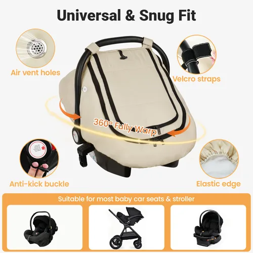 Miniatura 2 de Rquite Funda para Asiento de Coche para Bebé, Fundas de Asiento de Coche de Invierno para Niño y Niña, Funda Impermeable para Asiento de Coche