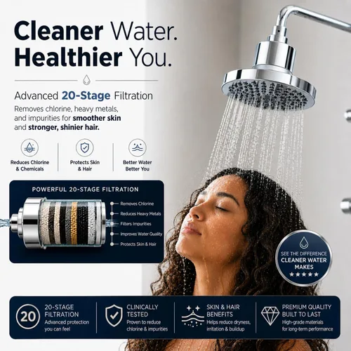Miniatura 2 de The Fiona James - Cabezal de ducha de alta presión probado clínicamente para un cabello y una piel más saludables, reduce la caída del cabello, Cromo