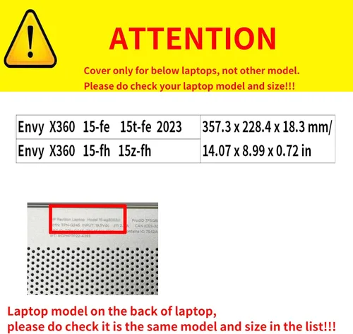Miniatura 2 de Funda para portátil HP Envy X360 15-fe 15t-fe 15t-fe 15.6" 2 en 1 y Envy X360 15-fh 15z-fh [Do Check Model] Funda para computadora portátil Funda
