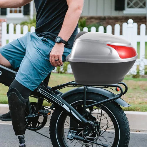 Miniatura 3 de Maletero de motocicleta de 11.81 x 11.02 x 8.26 pulgadas, caja trasera de gran capacidad, con bloqueo de seguridad, almacenamiento trasero