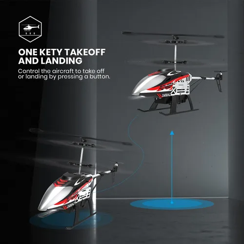 Miniatura 4 de DEERC Helicóptero de control remoto DE52, helicópteros RC de retención de altitud con estuche de almacenamiento extra, avión de 2.4 GHz juguete
