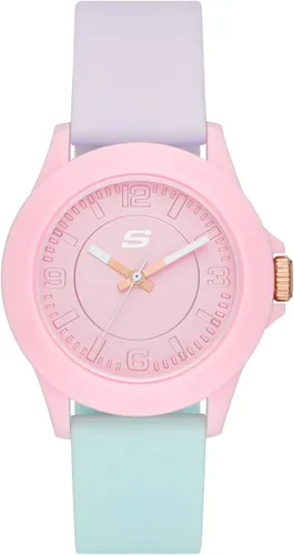 Skechers Reloj de tres manecillas Rosencrans de cuarzo mediano para mujer, Color PúrpuraVerde, Rosa (Modelo SR6215)