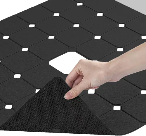 Miniatura 9 de Alfombra de ducha antideslizante de silicona suave e inodora, alfombra de bañera antideslizante sin ventosas para bañeras reacabadas, reglaseadas
