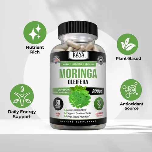 Miniatura 4 de Kaya Naturals Extracto de hoja de moringa – Suplemento completo de superalimento de verduras – Moringa de árbol milagroso puro – Aumenta la energía