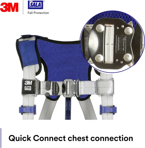 Miniatura 4 de 3M DBI-Sala ExoFit X100 Arnés de seguridad de posicionamiento con distribución de peso, OSHA, ANSI, 2 conexiones de anillo en D, hebillas