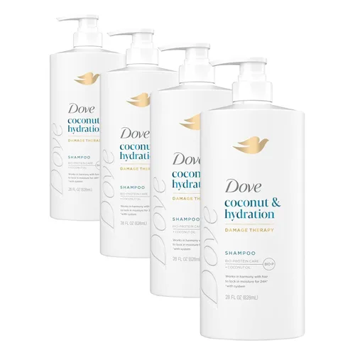 Miniatura 14 de Dove Champú de coco e hidratación para cabello seco con tecnología de cuidado de bio-proteínas y aceite de coco, 28 onzas líquidas