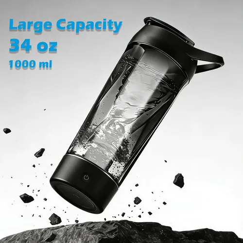 Miniatura 2 de Whirlpower - Botella agitadora eléctrica, botellas mezcladoras de 34 onzas para mezclas de proteínas, sin BPA, vaso mezclador portátil, vasos