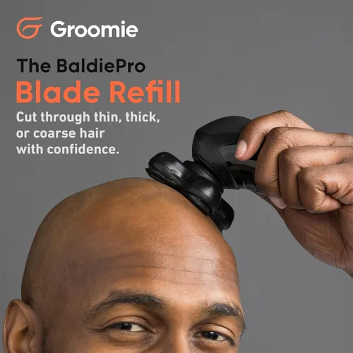 Miniatura 2 de Groomie BaldiePro - Afeitadoras inalámbricas de cabeza calva para hombres, recambio de cuchilla, cabezal de repuesto eléctrico impermeable, cabeza