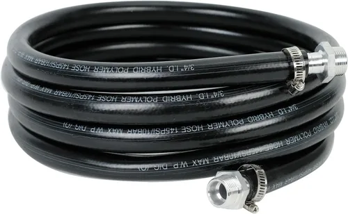 Tubo de manguera de transferencia de combustible diesel de gasolina NPT de 3/4 pulgadas con abrazaderas, manguera de polímero híbrido 145PSI/10BAR,
