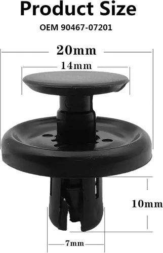 Miniatura 2 de 100 piezas de clips de retención tipo empuje de nylon para cubierta del motor, protección contra salpicaduras del parachoques, forro