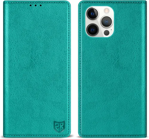 Miniatura 30 de ZZXX Funda tipo cartera para iPhone 13 con bloqueo RFID, soporte de ranura para tarjetas, funda protectora de cuero magnético fuerte plegable