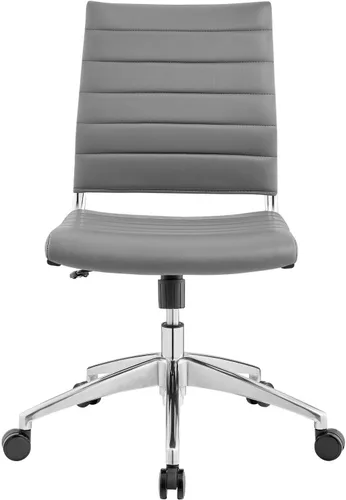Miniatura 8 de LexMod Jive silla de oficina ejecutiva acanalada respaldo alto, Poliuretano, Gris