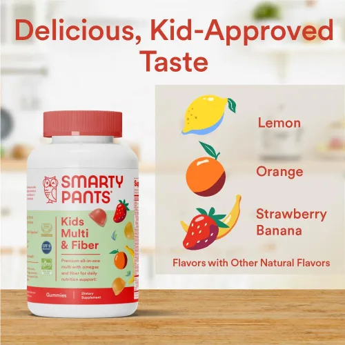 Miniatura 7 de SmartyPants Gomitas multivitamínicas para niños y suplemento de fibra: vitamina D3, C, vitamina B12, B6, A, zinc, biotina, inositol, gomitas