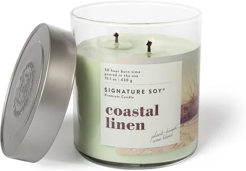 Miniatura 3 de Vela perfumada con tapa de Coastal Linen de Signature Soy Lino costero