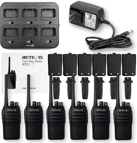 Miniatura 8 de Retevis Radio RT21 de 2 vías de largo alcance, walkie talkies para adultos, radios bidireccionales recargables de alta resistencia con cargador