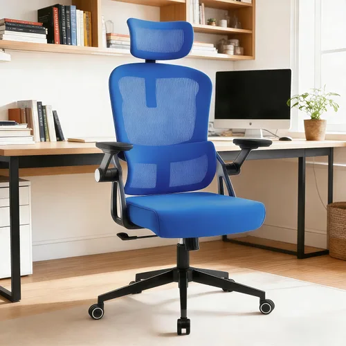 Miniatura 10 de Silla de oficina ergonómica, sillas de escritorio cómodas de 350 libras con reposacabezas ajustable y soporte de espalda lumbar, sillas de negro