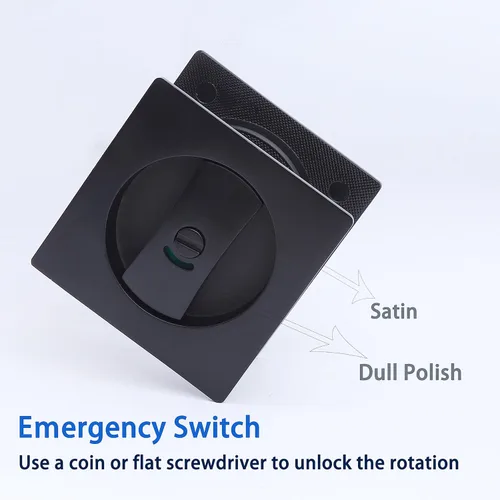 Miniatura 8 de Dontay Cerradura de indicadores codificados por color para puerta de bolsillo, cerradura de manijas de privacidad (cama/baño), fondo de 2-3/8 Negro