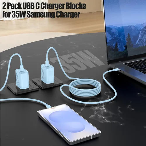 Miniatura 6 de Cargador súper rápido tipo C de 45 W para Samsung Galaxy S25/S24/S23 Ultra, cargador de teléfono USB C Android con cables tipo C de 6 pies/10 pies