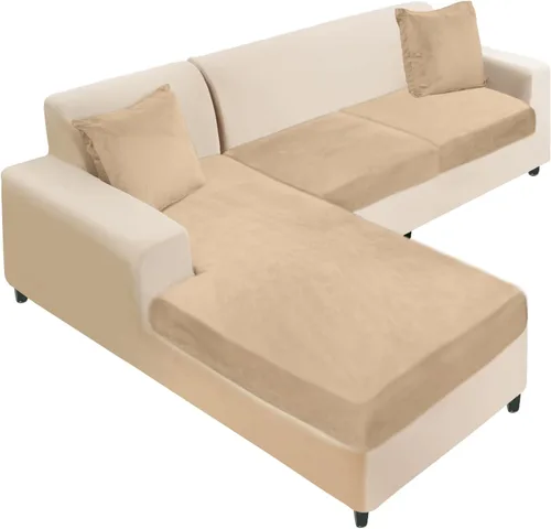 Miniatura 72 de NAISI Fundas de cojín para sofá de 3 piezas de terciopelo elástico, fundas suaves para asientos de sofá o respaldos, fundas individuales suaves
