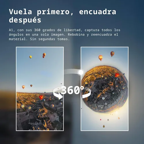 Miniatura 6 de Antigravity Drone A1-360 con plan de cuidado de 1 año, gafas inmersivas, control de movimiento de punto a volar para adultos y principiantes, evitar
