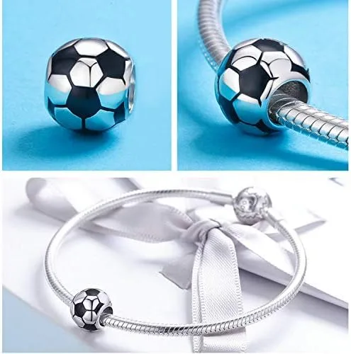 Miniatura 6 de Abalorios de fútbol de plata de ley 925 para pulsera Pandora, Plata esterlina