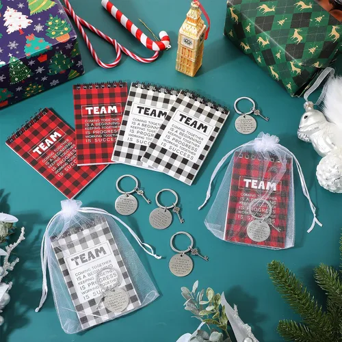 Miniatura 4 de Roowest 24 juegos de regalos de agradecimiento del equipo, cuadernos y llaveros para empleados de oficina, compañeros de trabajo, personal