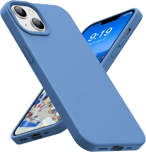 Miniatura 7 de Funda para iPhone 14, iPhone 13, funda protectora de silicona líquida a prueba de golpes, con forro de microfibra suave antiarañazos, ultra delgada