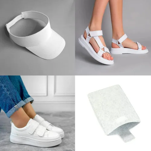 Miniatura 7 de Cinta de velcro blanca de 1 pulgada de ancho, no adhesiva, de nailon blanco de 1 yarda de longitud, juego de sujetadores de tela para bolsas