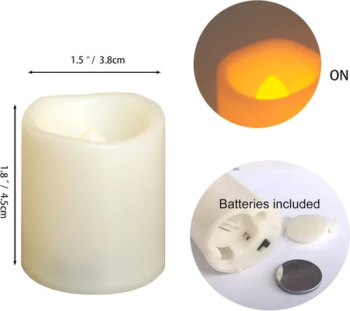 Miniatura 2 de CANDLE CHOICE Velas votivas sin llama que funcionan con pilas con temporizador, pequeñas luces LED con temporizador de ciclo diario automático