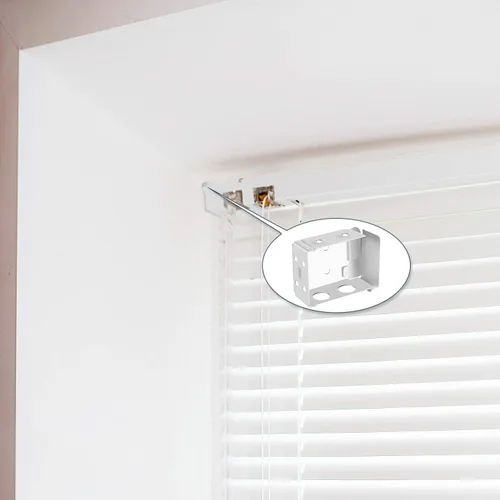 Miniatura 6 de Hotop Soportes para persianas de 2.5 pulgadas, soporte de montaje de caja de perfil bajo para persianas de ventana, color blanco