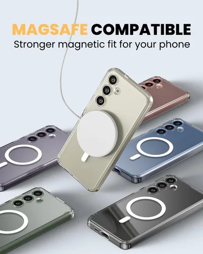 Miniatura 2 de CaseBorne Slim Series - Funda compatible con Samsung Galaxy S24 Plus, combo 3 en 1, cubierta magnética híbrida ultra transparente, con protector