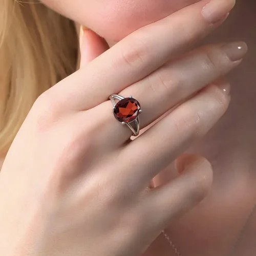 Miniatura 66 de Gem Stone King Anillo solitario con piedra preciosa de 3.00-7.00 quilates Plata de ley 925 Ovalado de 0.47 x 0.49 pulgadas Anillo