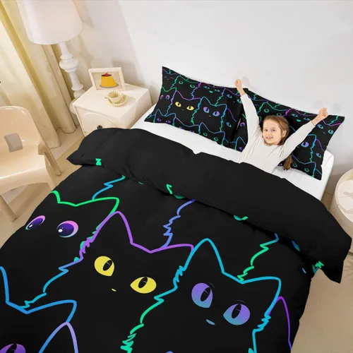 Miniatura 39 de Erosebridal Juego de ropa de cama de pingüinos, funda de edredón de animales antárticos para niños y niñas, funda de edredón estilo caricatura