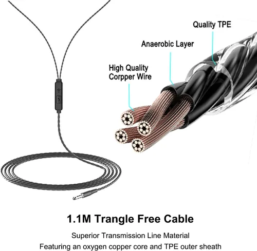 Miniatura 4 de Auriculares con cable Cianyyee, paquete de 6 con micrófono, auriculares de graves pesados, auriculares a granel con aislamiento de ruido